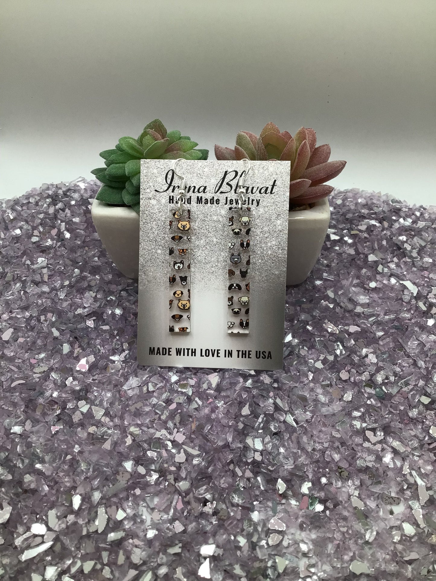 Dog Acrylic Stick Earrings