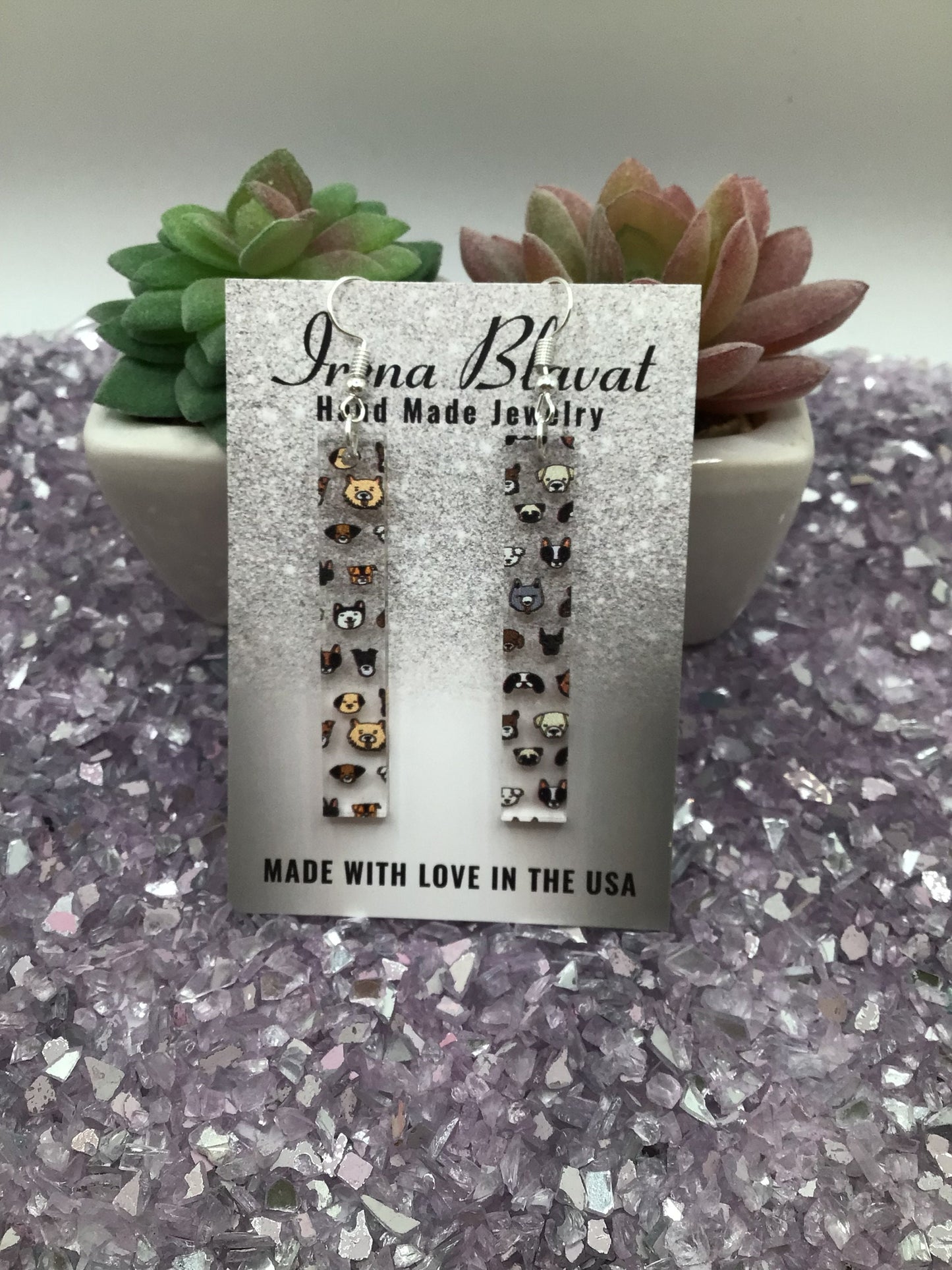 Dog Acrylic Stick Earrings