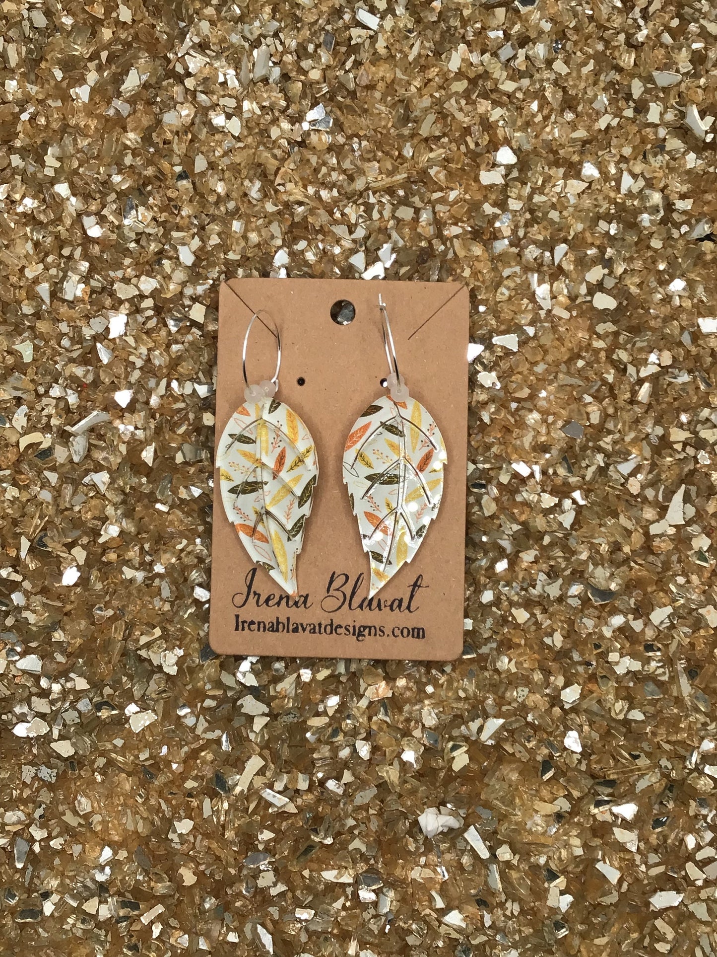 Leaf Drop Acrylic Hoop Earrings