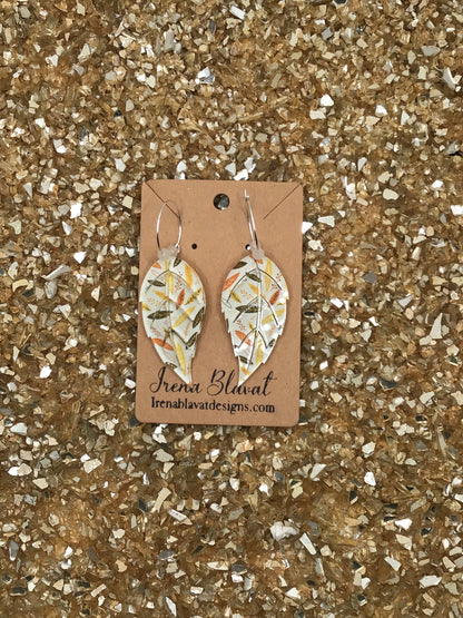 Leaf Drop Acrylic Hoop Earrings