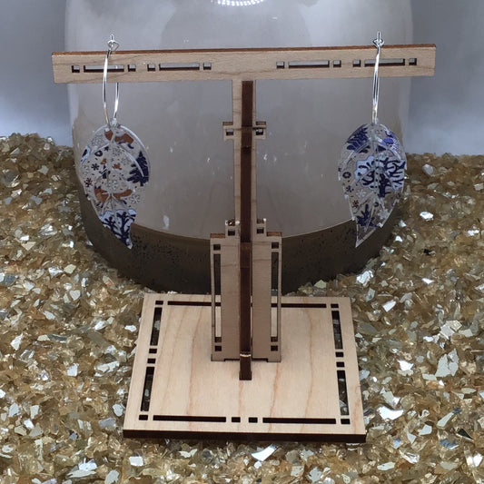 Winter Woodland Acrylic Leaf Earrings