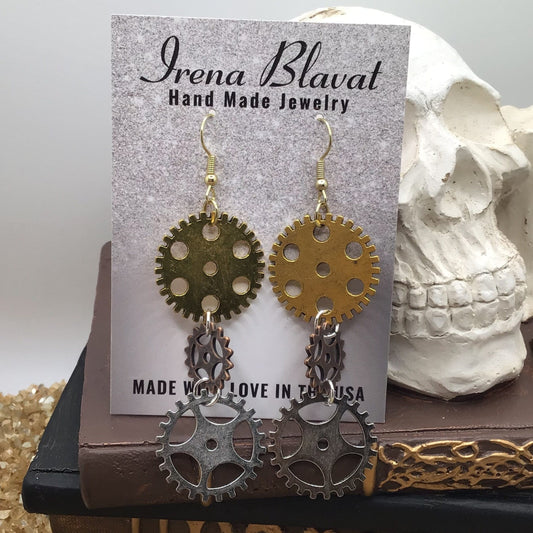 Steampunk Gear Earrings