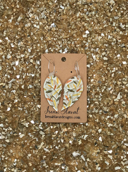 Leaf Drop Acrylic Hoop Earrings