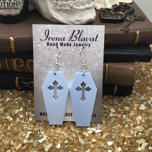 Coffin Baby Blue Pastel Goth Earrings